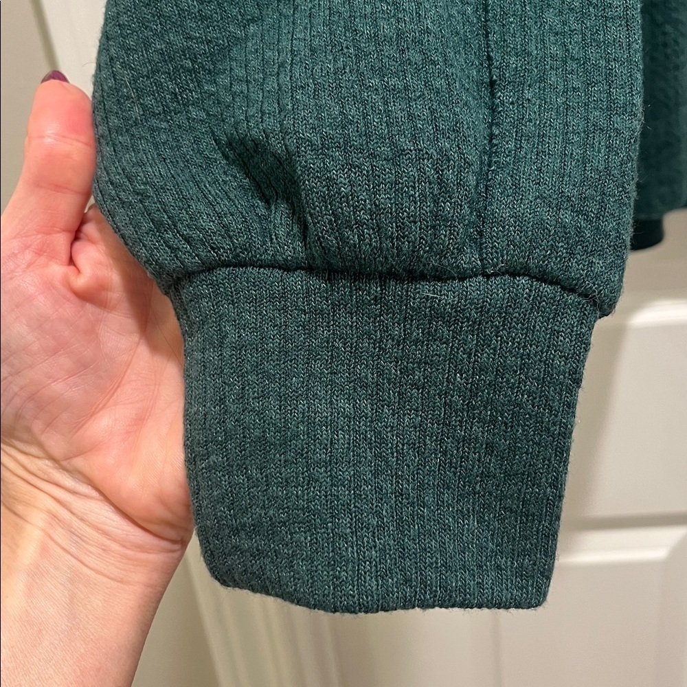 Saltwater Luxe 1/2-Zip Half zip Pullover Juniper green raw edge The Ribbed cozy - Picture 14 of 16
